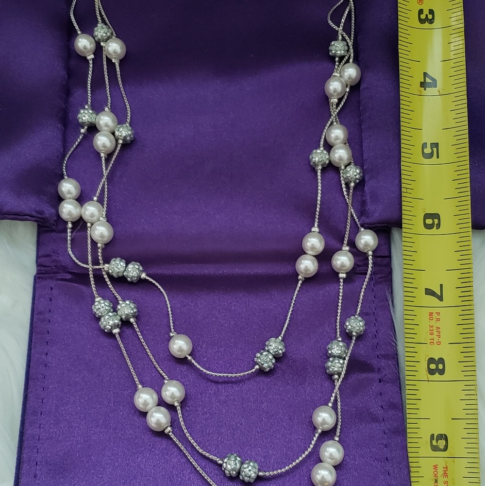 Beautiful pearl and diamond like layered Necklace